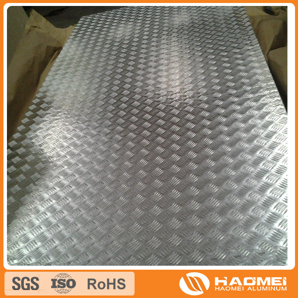 5 bar Sheet Plate Guillotine Cut Aluminium Treadplate Aluminium Checker Plate 